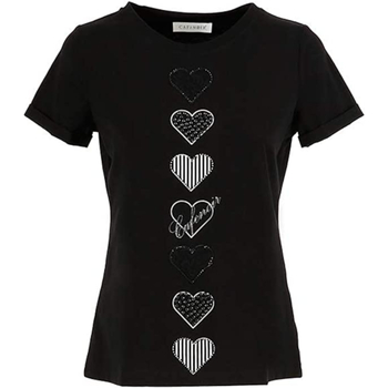 Abbigliamento Donna T-shirt maniche corte Café Noir KJT038 Nero