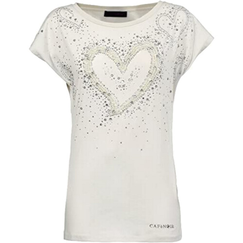 Abbigliamento Donna T-shirt maniche corte Café Noir OJT025 Bianco