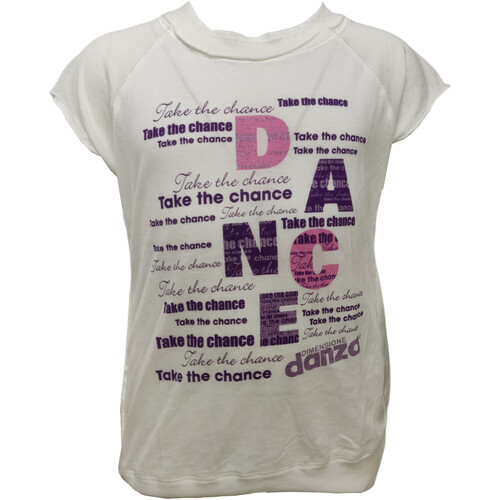 Abbigliamento Bambina T-shirt maniche corte Dimensione Danza 1DME96 Bianco