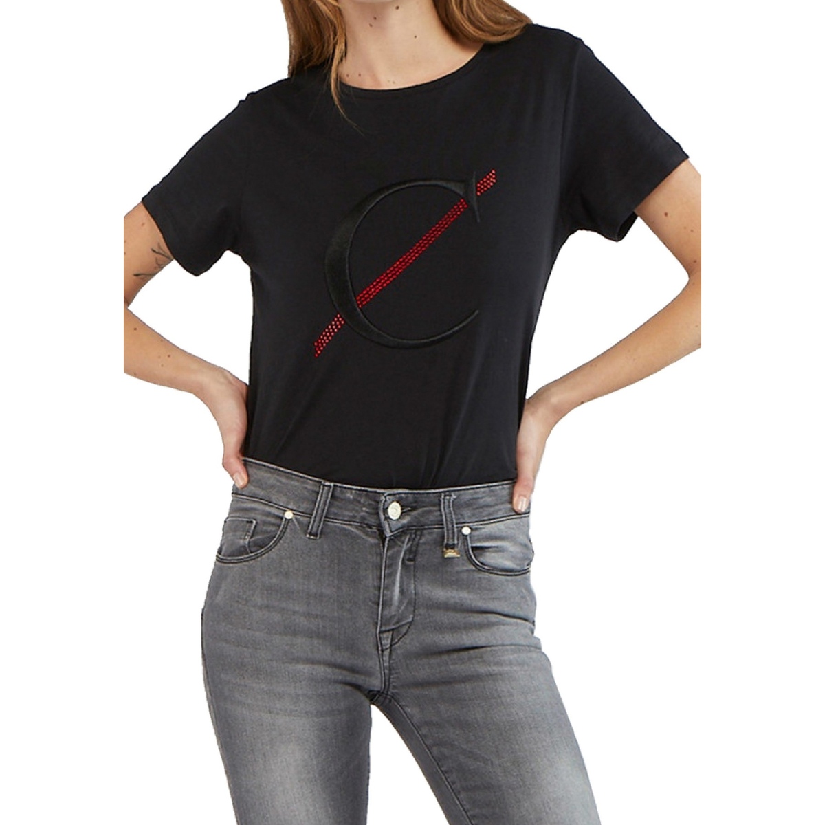 Abbigliamento Donna T-shirt maniche corte Café Noir JT0044 Nero