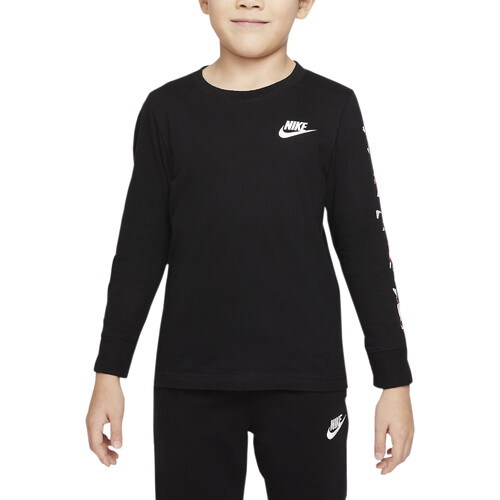 Abbigliamento Bambino T-shirts a maniche lunghe Nike 86J153 Nero
