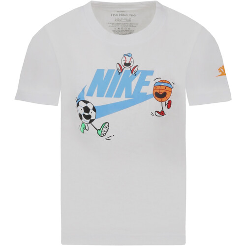Abbigliamento Bambino T-shirt maniche corte Nike 86J625 Bianco