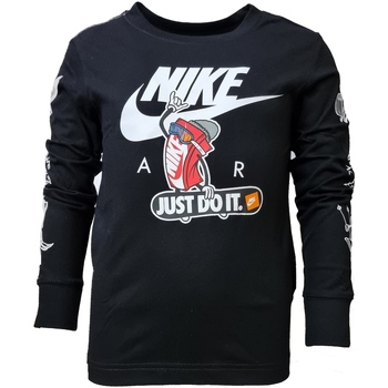 Abbigliamento Unisex bambino T-shirts a maniche lunghe Nike 86K350 Nero