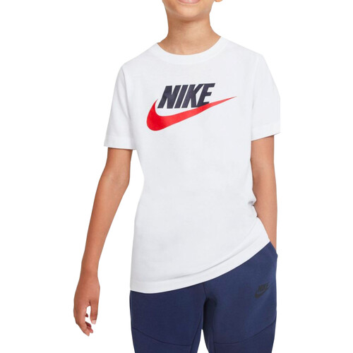 Abbigliamento Bambino T-shirt maniche corte Nike AR5252 Bianco