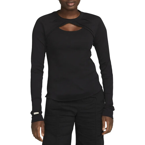 Abbigliamento Donna T-shirts a maniche lunghe Nike DV8214 Nero