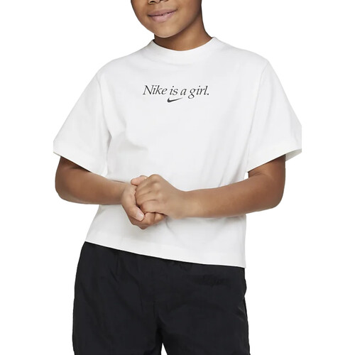 Abbigliamento Bambina T-shirt maniche corte Nike FD0940 Bianco