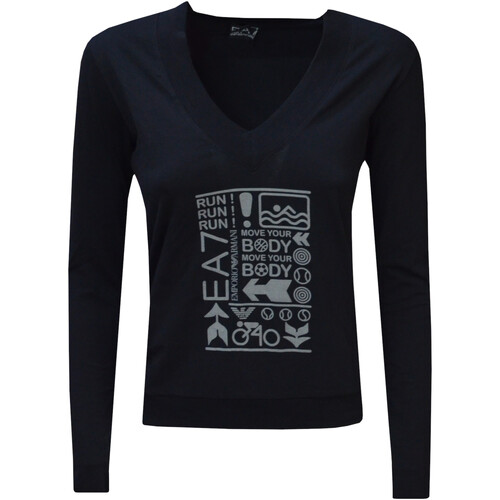 Abbigliamento Donna T-shirts a maniche lunghe Emporio Armani EA7 283121-9W201 Nero