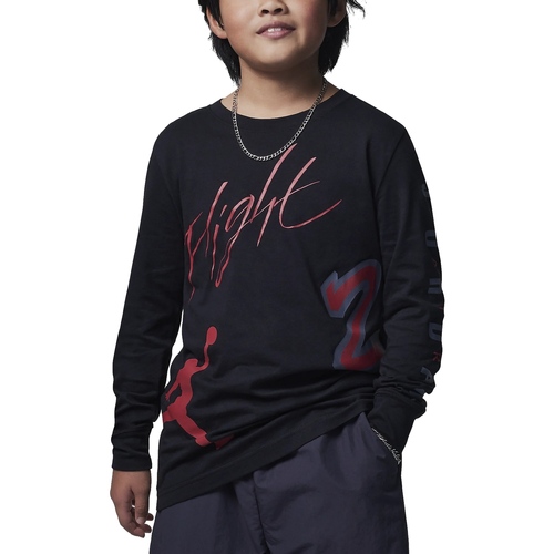 Abbigliamento Bambino T-shirts a maniche lunghe Nike 95C614 Nero
