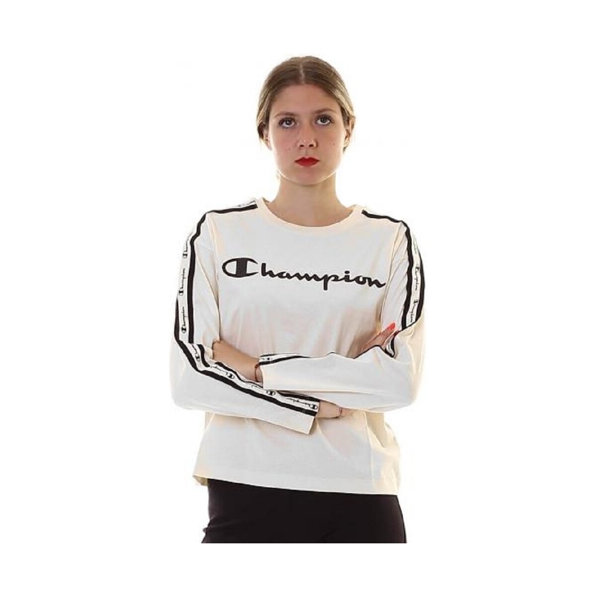 Abbigliamento Donna T-shirts a maniche lunghe Champion 112488 Bianco
