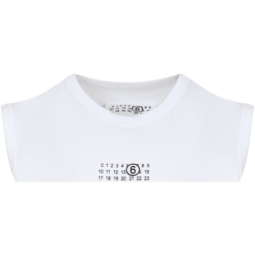 Abbigliamento Bambina Top / T-shirt senza maniche Mm6 Maison Margiela M60575 MM009 MM6T82U M6100 Bianco