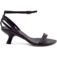 Scarpe Donna Sandali Vic Sandalo in pelle con tacco e cinturino alla caviglia Nero