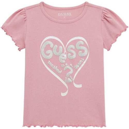 Abbigliamento Bambina T-shirt maniche corte Guess T-shirt logo  K4RI08K6YW1 Rosa