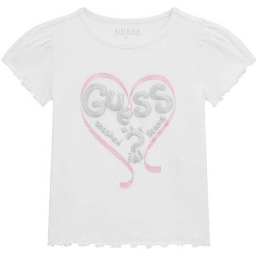 Abbigliamento Bambina T-shirt maniche corte Guess T-shirt logo  K4RI08K6YW1 Bianco