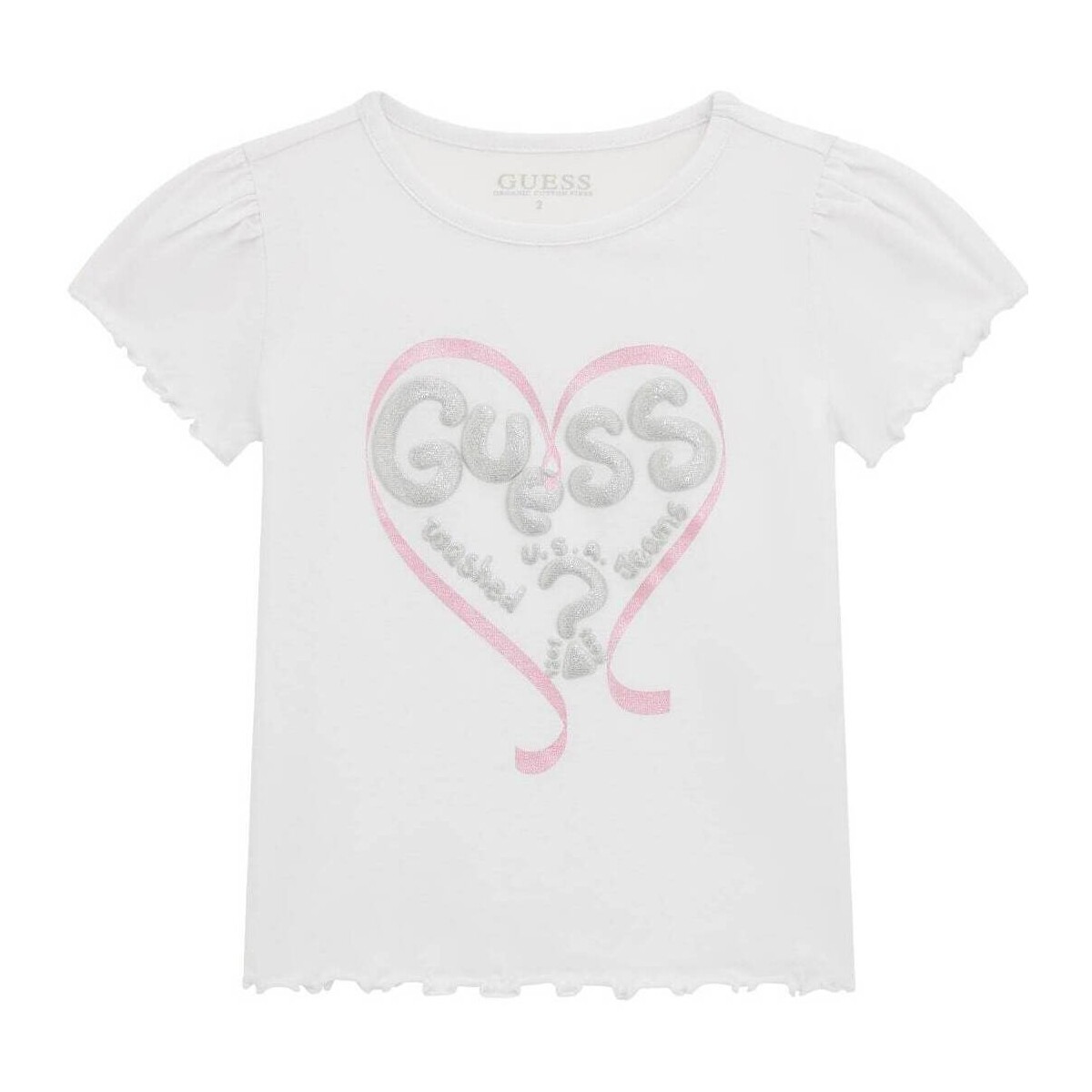 Abbigliamento Bambina T-shirt maniche corte Guess T-shirt logo  K4RI08K6YW1 Bianco