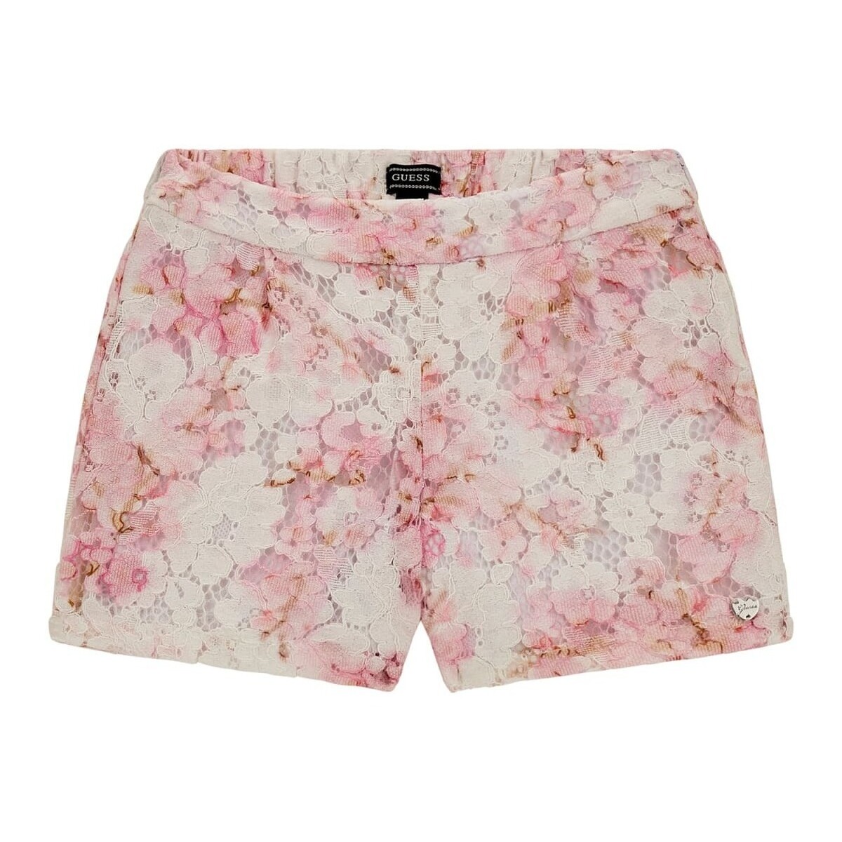 Abbigliamento Bambina Shorts / Bermuda Guess Short stampa pizzo K4RD06WFYM0 Rosa