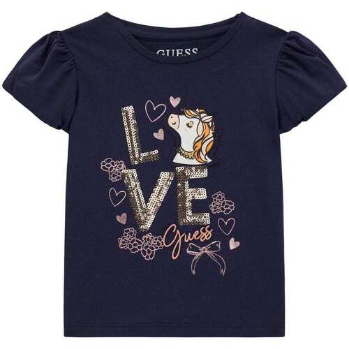 Abbigliamento Bambina T-shirt maniche corte Guess T-shirt Love Doodle K4RI16K6YW4 Blu