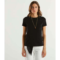 Abbigliamento Donna T-shirt maniche corte Elisabetta Franchi t-shirt con cut-out e collana Nero