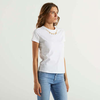 Elisabetta Franchi t-shirt con charms bianca Bianco