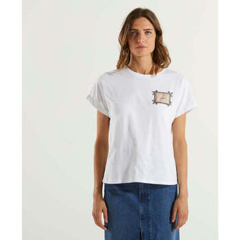 Abbigliamento Donna T-shirt maniche corte Twin Set t-shirt con etichetta logo e ricamo bianca Bianco
