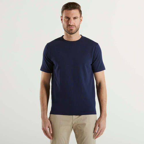Abbigliamento Uomo T-shirt maniche corte Dondup t-shirt mezza manica girocollo in filo blu Blu