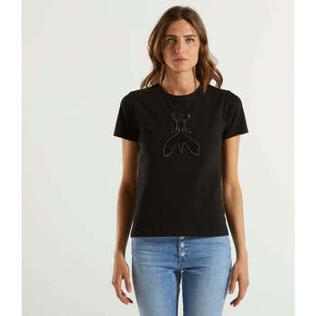 Abbigliamento Donna T-shirt maniche corte Patrizia Pepe t-shirt logo applicazioni nera Nero