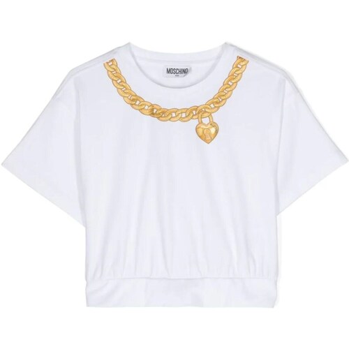 Abbigliamento Bambina T-shirt maniche corte Moschino HDM066LBA00 Bianco