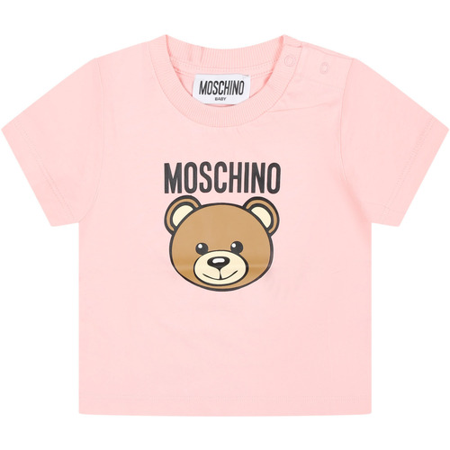 Abbigliamento Bambina T-shirt maniche corte Moschino Kid MUM03Y LAA02 50209 Rosa