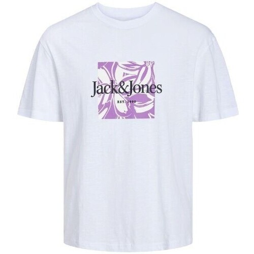 Abbigliamento Uomo T-shirt maniche corte Jack & Jones 12250436 JORLAFAYETTE Bianco