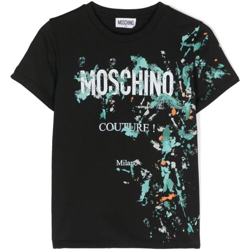 Abbigliamento Bambino T-shirts a maniche lunghe Moschino HOM04LLAA24 Nero
