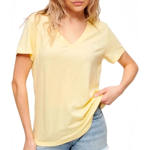 Abbigliamento Donna T-shirt maniche corte Superdry Slub Emb Giallo