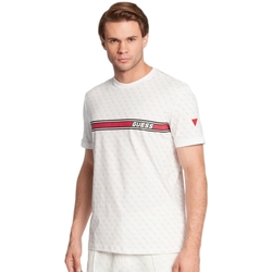 Abbigliamento Uomo T-shirt maniche corte Guess multi 4G Bianco