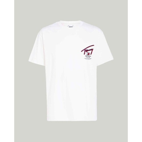 Abbigliamento Uomo T-shirt maniche corte Tommy Hilfiger DM0DM18574YBH Bianco