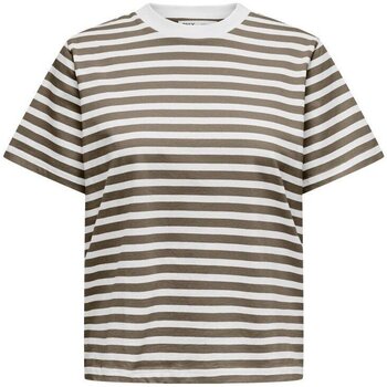 Abbigliamento Donna T-shirt maniche corte Only T-shirt Donna Striped Marrone
