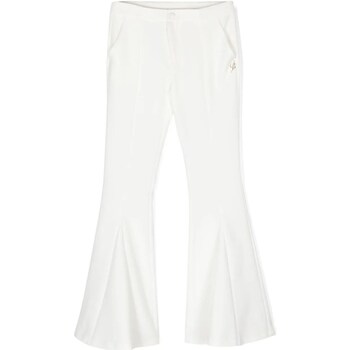 Abbigliamento Bambina Pantaloni 5 tasche Miss Blumarine IA4020T2200 Bianco