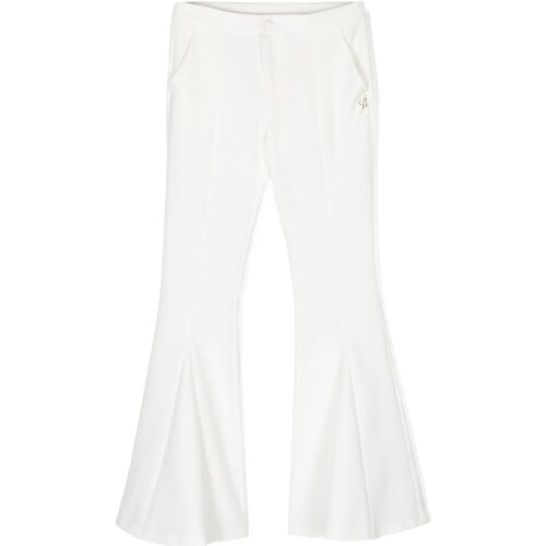 Abbigliamento Bambina Pantaloni 5 tasche Miss Blumarine IA4020T2200 Bianco