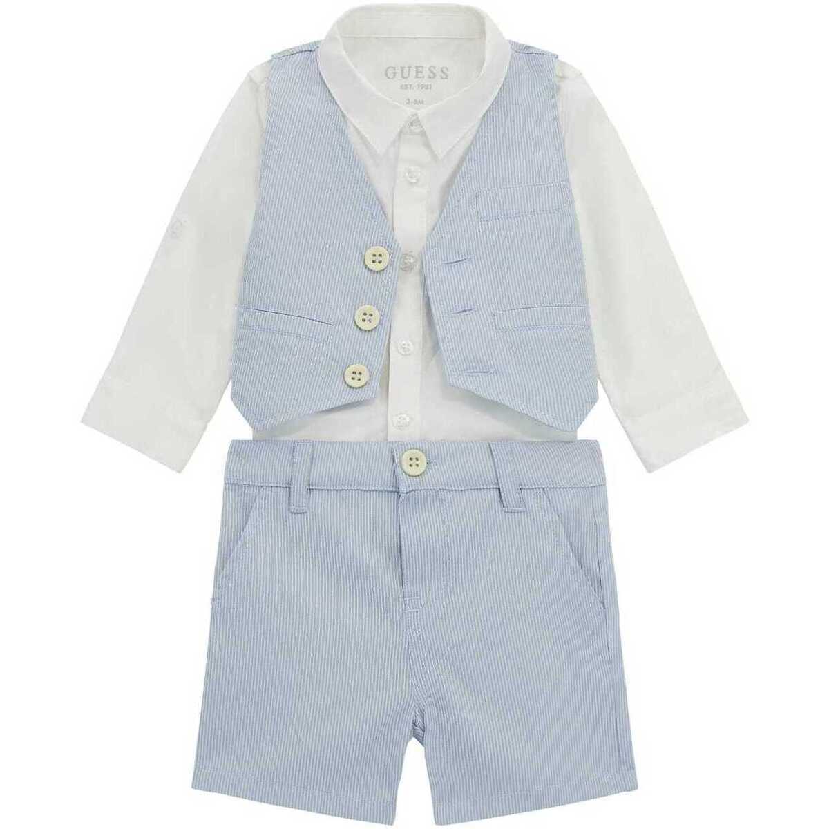 Abbigliamento Bambino Completi Guess Set gilet, camicia e pantalone I4RG28WF7I0 Marine