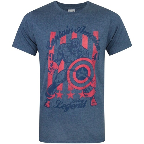 Abbigliamento Uomo T-shirts a maniche lunghe Captain America Living Legend Blu