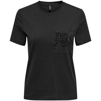 Abbigliamento Donna T-shirt & Polo Only 15315348 TRIBE-BLACK Nero