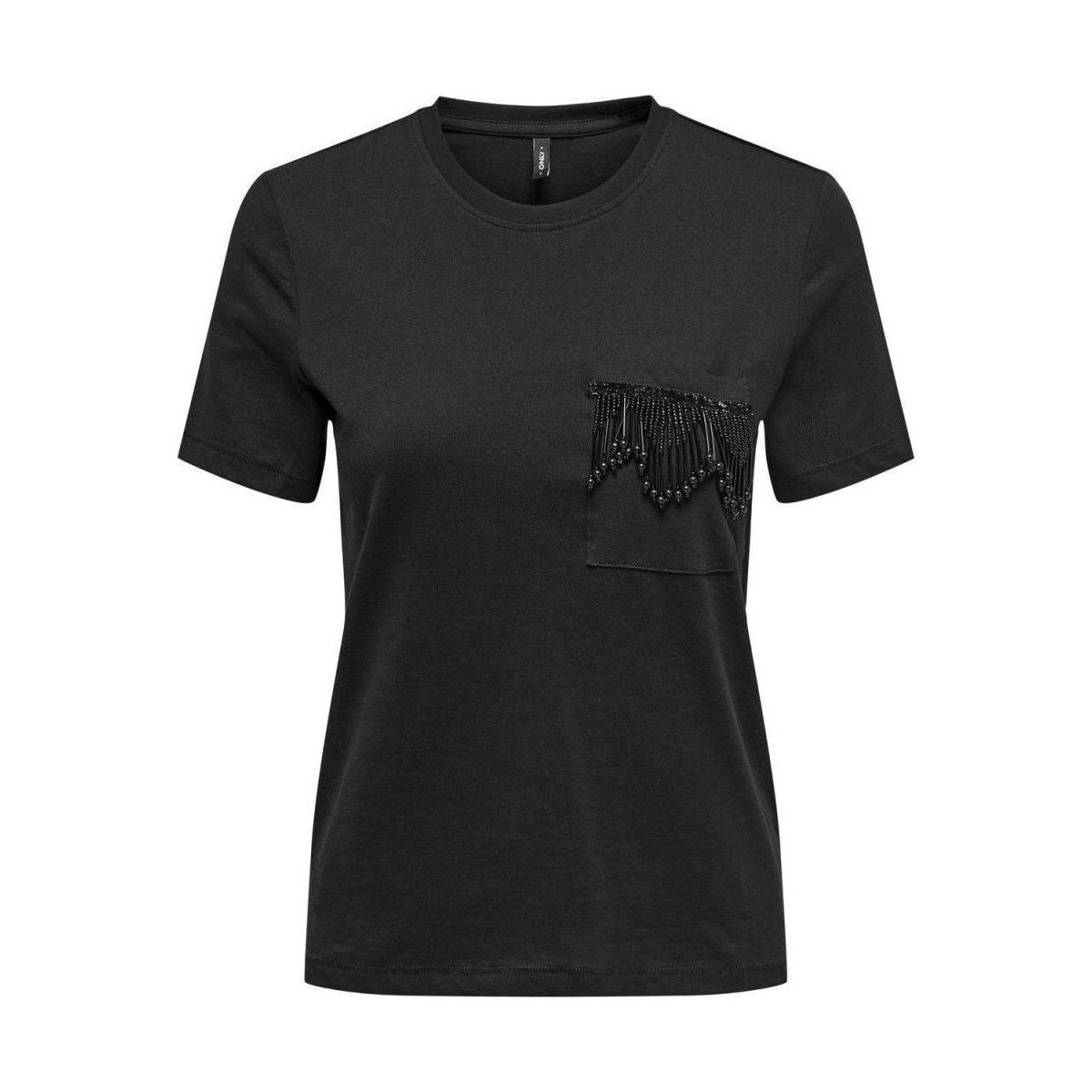 Abbigliamento Donna T-shirt & Polo Only 15315348 TRIBE-BLACK Nero