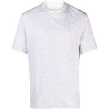 Abbigliamento Uomo T-shirt maniche corte Brunello Cucinelli Contrast-trim T-shirt Grigio