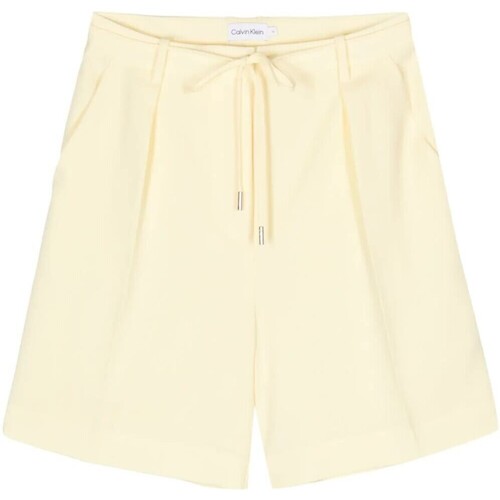 Abbigliamento Donna Shorts / Bermuda Calvin Klein Jeans STRUCTURE TWILL SHORTS Giallo
