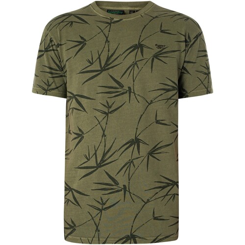 Abbigliamento Uomo T-shirt maniche corte Superdry T-shirt con stampa vintage sovratintura Verde