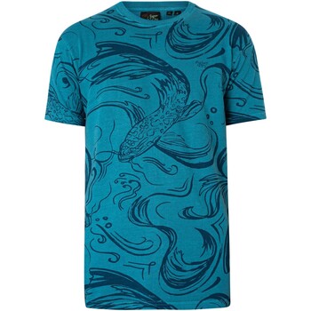 Abbigliamento Uomo T-shirt maniche corte Superdry T-shirt con stampa vintage sovratintura Blu