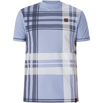 Abbigliamento Uomo T-shirt maniche corte Trojan T-shirt oversize con pannello a quadri Blu