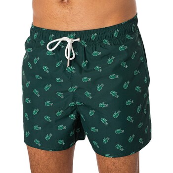 Abbigliamento Uomo Costume / Bermuda da spiaggia Lacoste Pantaloncini da bagno con motivo coccodrillo Verde