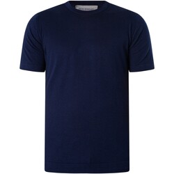 Abbigliamento Uomo T-shirt maniche corte John Smedley Maglietta Lorca con guardolo Blu