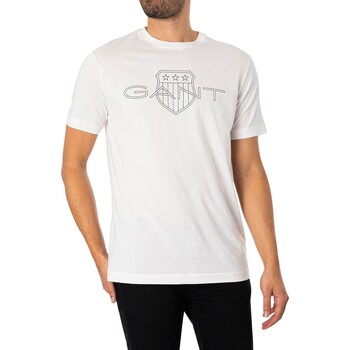 Abbigliamento Uomo T-shirt maniche corte Gant T-shirt con logo Bianco