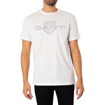 Gant T-shirt con logo Bianco