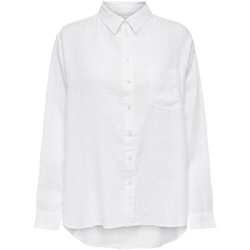 Abbigliamento Donna Camicie Only 15259585 TOKYO LINEN SHIRT-BRIGHT WHITE Bianco