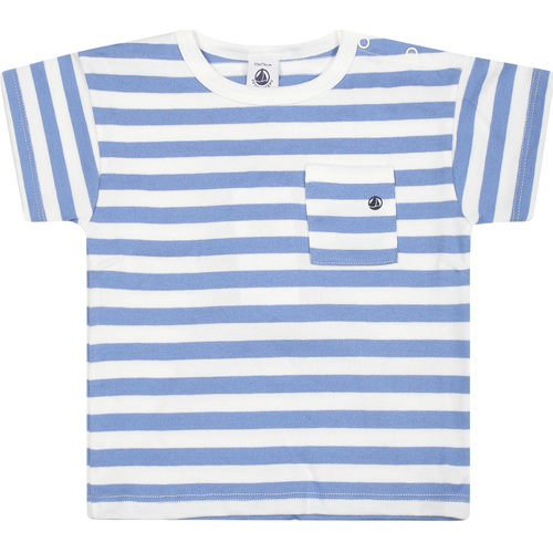 Abbigliamento Bambino T-shirt maniche corte Petit Bateau A0A12 01 GAULOISE/MARSHMALLOW Marine